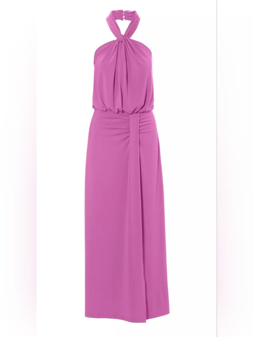 NWOT! Boston Proper Halter Scoopneck Blouson Slit Women's Fall Maxi Dress Small
